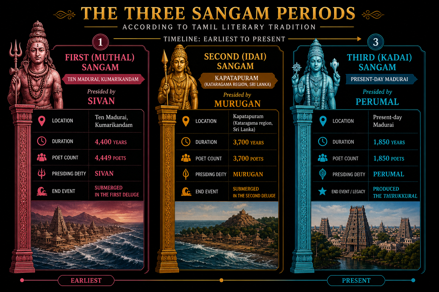 The Three Tamil Sangams illustration