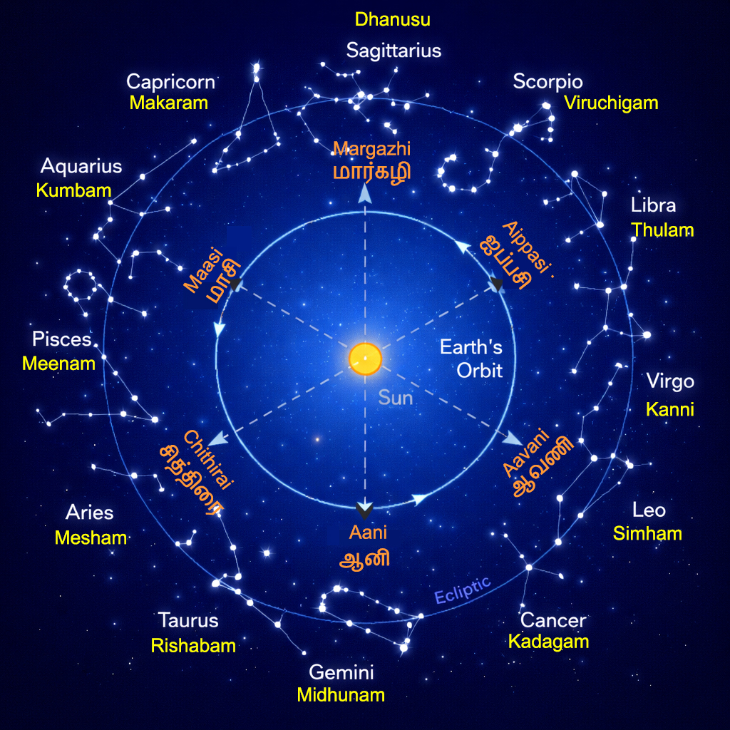 Zodiac belt and star path used in the Nakshatra framework